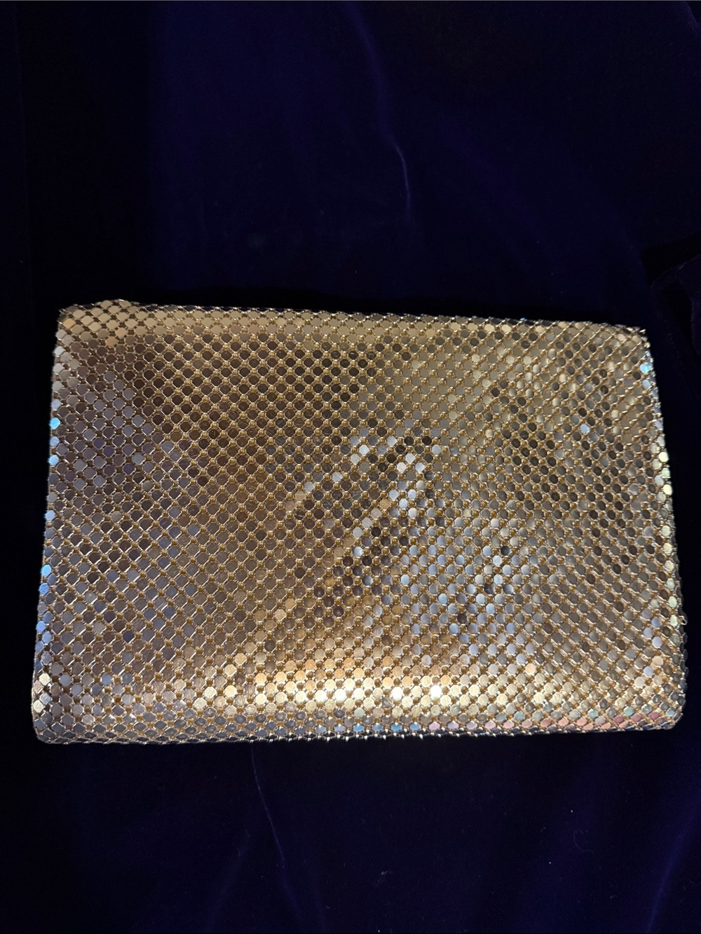 Silver Sequin Envelope Clutch Handbag vintage Bergdorf Goodman Whiting & Davis - Picture 2 of 4